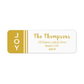 Gold White JOY | Retouradreslabel Etiket (Voorkant)