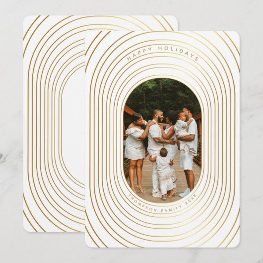 Gold White - Kaart voor kerstfeestdagen met eigen  (Voorkant / Achterkant)