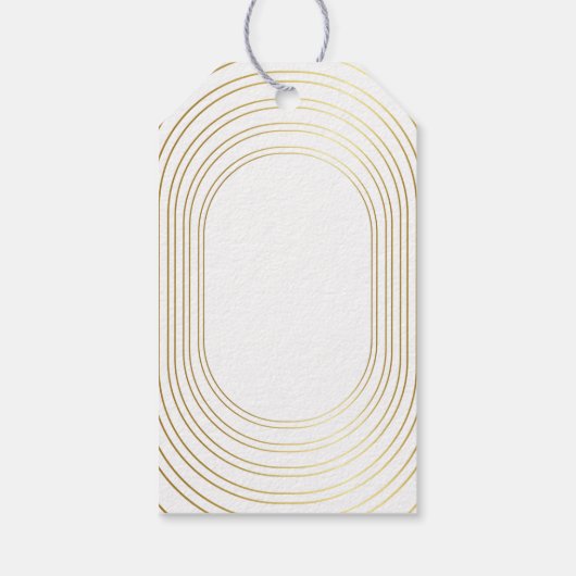 Gold White - kerstfeest met eigen foto's Cadeaulabel