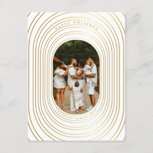 Gold White - kerstfeest met eigen foto's Feestdagenkaart