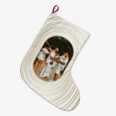 Gold White - kerstfeest met eigen foto's Grote Kerstsok (Voorkant (Hangend))