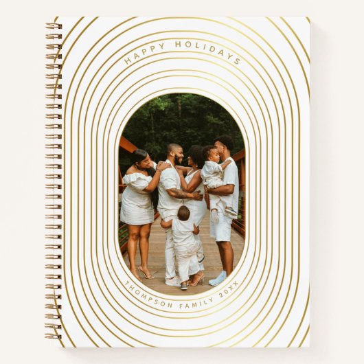 Gold White - kerstfeest met eigen foto's Notitieboek (Voorkant)