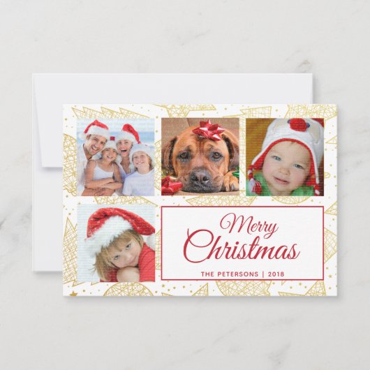 Gold & White-kerstfeestdagen — Fotokaarten Kaart (Voorkant)