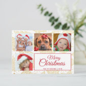 Gold & White-kerstfeestdagen — Fotokaarten Kaart (Staand voorkant)