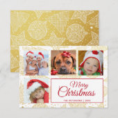 Gold & White-kerstfeestdagen — Fotokaarten Kaart (Voorkant / Achterkant)