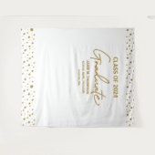 Gold White Klasse van 2024 achtergrond afstuderen Wandkleed (Voorkant (horizontaal))