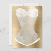 GOLD WHITE LACE CORSET BACHELORETTE INVITATION KAART (Achterkant)