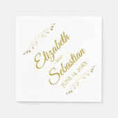 Gold & White Lacy Filigree Simple Elegant Wedding Servet (Voorkant)