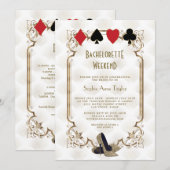 Gold White Las Vegas Casino Bachelorette Weekend Kaart (Voorkant / Achterkant)