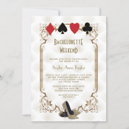 Gold White Las Vegas Casino Bachelorette Weekend Kaart