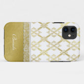 Gold & White Lattice iPhone 5 Hoesje (Achterkant (horizontaal))