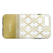Gold & White Lattice iPhone 7 Plus hoesje (Achterkant (Horizontaal))