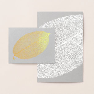 Gold White Leaf Grid Illustratie Folie Kaart