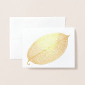 Gold White Leaf Grid Illustratie Folie Kaart (Voorkant met envelop)
