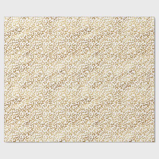 Gold White leopard-printer        Cadeaupapier (Vlak)