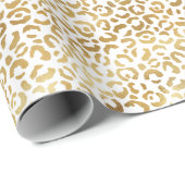 Gold White leopard-printer        Cadeaupapier (Rol Hoek)