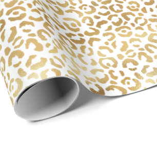 Gold White leopard-printer        Cadeaupapier