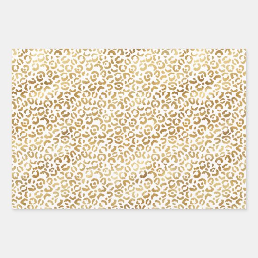 Gold White leopard-printer Inpakpapier Vel (Voorkant 2)