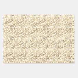 Gold White leopard-printer Inpakpapier Vel