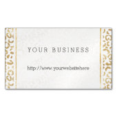 Gold White leopard-printer Magnetisch Visitekaartje (Voorkant)