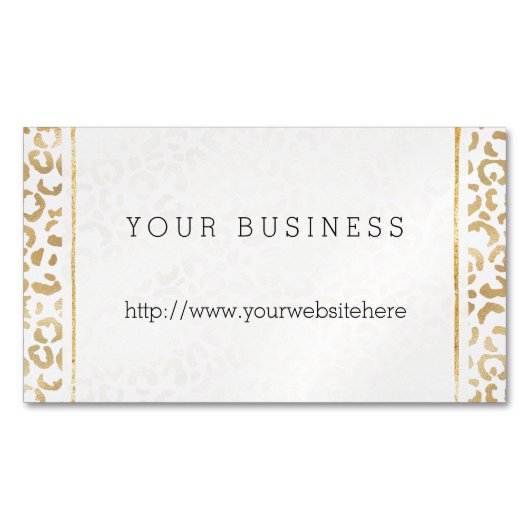Gold White leopard-printer     Magnetisch Visitekaartje (Voorkant)