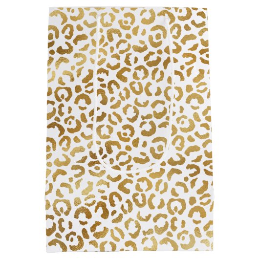 Gold White leopard-printer Medium Cadeauzakje (Achterkant)
