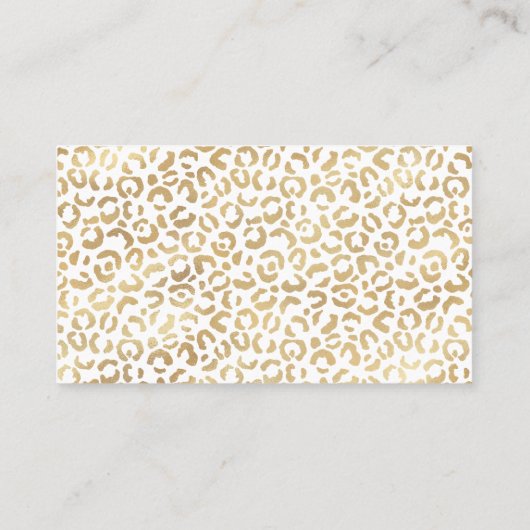 Gold White leopard-printer       Visitekaartje (Achterkant)