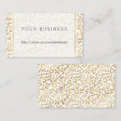 Gold White leopard-printer       Visitekaartje (Voorkant / Achterkant)