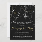 GOLD WHITE LIGHTT NEW YEAR'S EVE PARTY INVITATION KAART (Voorkant)