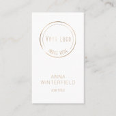 Gold White logo elegant moderne sociale media Visitekaartje (Voorkant)