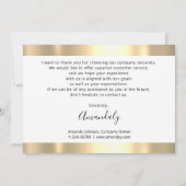 Gold White-logoHartelijk dank voor uw zakelijke Ka Kaart (Achterkant)
