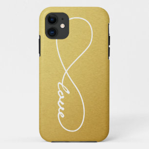 Gold & White Love Infinity iPhone Case