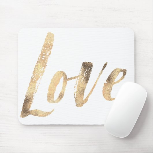 Gold White Love Muismat (Met muis)