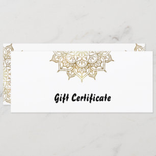 Gold & White Mandala Elegant Gift Certificate Kaart