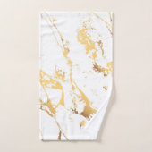 Gold White marble acrylicDe Abstracte kunst schild Bad Handdoek (Handdoek)