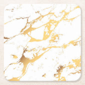 Gold White marble acrylicDe Abstracte kunst schild Kartonnen Onderzetters (Voorkant)