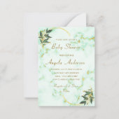 Gold White Marble Baby shower Invitation Sjabloon (Voorkant)