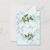 Gold White Marble Baby shower Invitation Sjabloon (Achterkant)