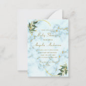 Gold White Marble Baby shower Invitation Sjabloon (Voorkant)
