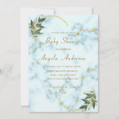 Gold White Marble Baby shower Invitation Sjabloon (Voorkant)