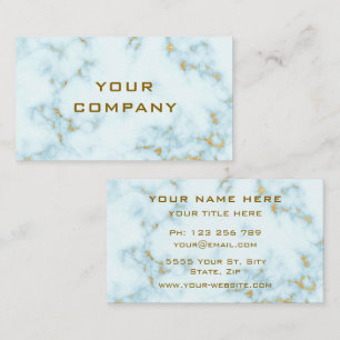 Gold White Marble Business Card Template Visitekaartje