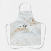 Gold White Marble Business Personeel Uniform Monog Schort (Voorkant)