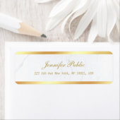 Gold White Marble Calligraphic Script Text Elegant Etiket (Insitu)
