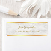 Gold White Marble Calligraphy Script Elegant Cool Etiket (Insitu)