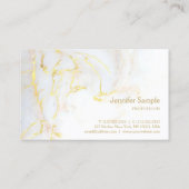 Gold White Marble Elegant Golden Modern Sjabloon Visitekaartje (Achterkant)