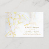 Gold White Marble Elegant Golden Modern Sjabloon Visitekaartje (Achterkant)
