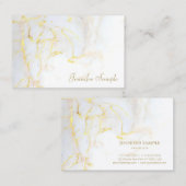 Gold White Marble Elegant Golden Modern Sjabloon Visitekaartje (Voorkant / Achterkant)