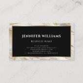Gold White Marble Elegant Modern Black Visitekaartje (Achterkant)
