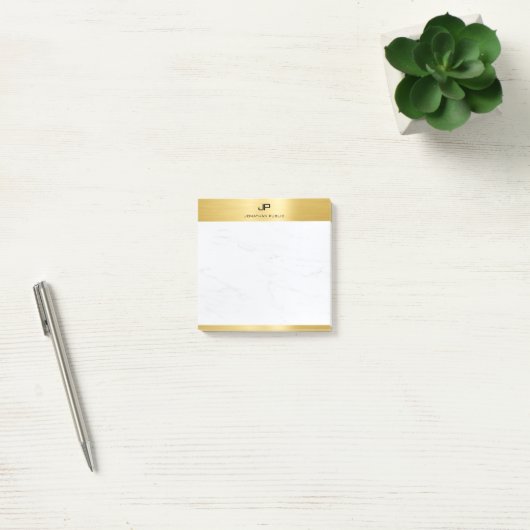 Gold White Marble Elegant Sjabloon Moderne Post-it® Notes (Kantoor)