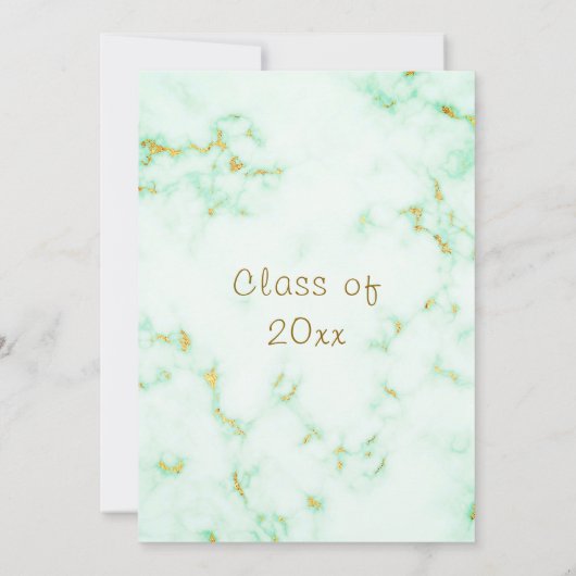 Gold White Marble Graduation Party Invitation (Achterkant)